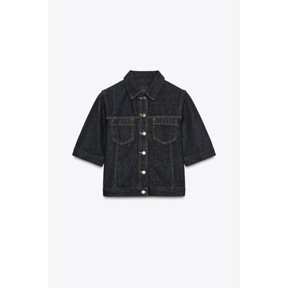ZARA DENIM JACKET WITH POCKETS ZW COLLECTION - Picture 1 of 7